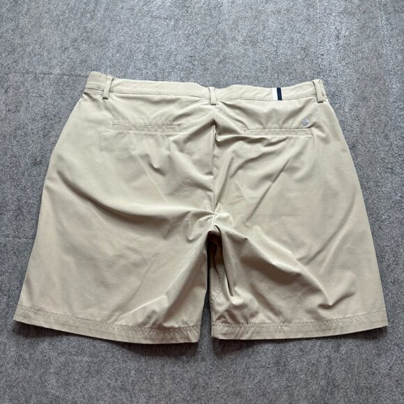 Rhoback Shorts Men 40 Beige Khaki Performance Lined 8" Flat Front Chino - Picture 9 of 16